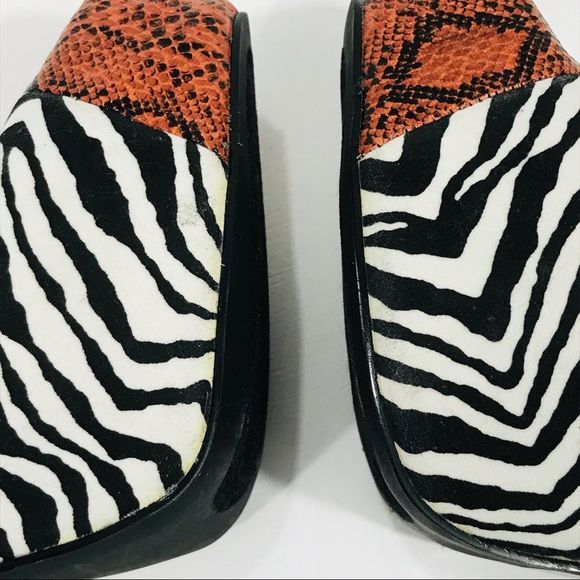 Qupid Animal Print High Heels, Orange, White, 6 - Picture 7 of 9
